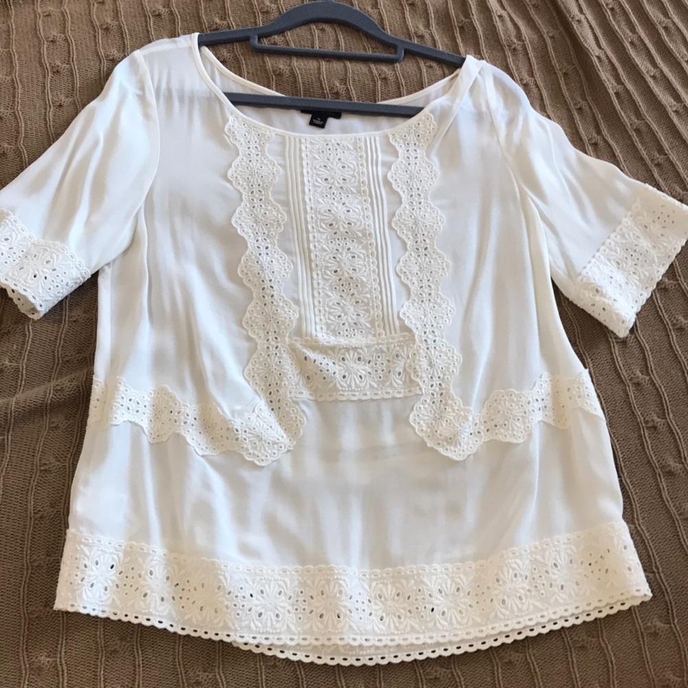 White folksy hippie chic blouse